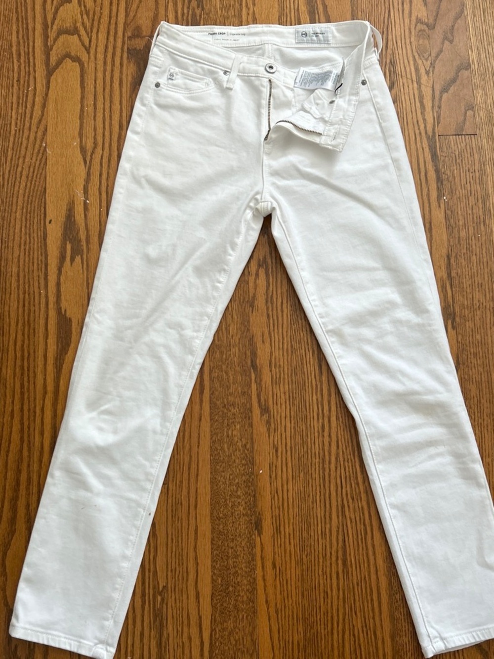 AG white Prima Crop Cigarette Pant